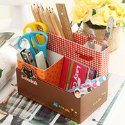 韩版diy桌面多功能文具，杂物整理架纸巾，抽屉卡通化妆品收纳盒