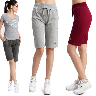 夏季新款纯棉<em>女运动</em>休闲五分<em>短裤</em>中裤热裤<em>5分</em>