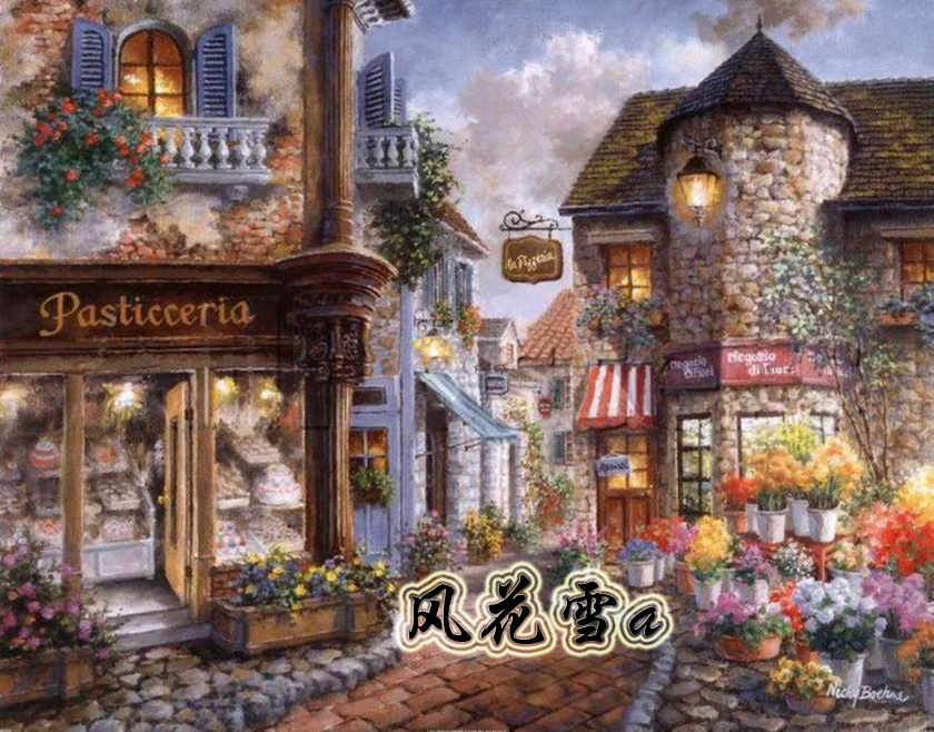 超清晰彩色十字绣重绘图纸/源文件地中海油画 小镇风情350 273|ruв категории антиквариат/邮币/каллиграфия и живопись/коллекции, ремесла/народные обычаи, вышивка крестом - от Buy2taobao.com для оказания профессиональной услуги покупки агента Taobao
