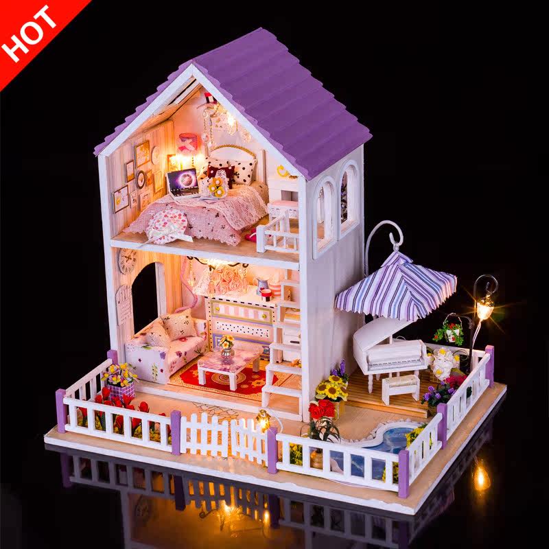 diy小屋手工拼装模型别墅生日礼物女生孩子儿童玩具7-8-9-10-12岁