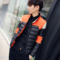 上下架计划:2014冬装新款 林弯弯男士短款羽绒服拼色修身无帽立领潮外套薄款
