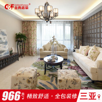 别墅施工队-施工队中式现代效果图深圳青蓝设方案组织设计施工装潢图片