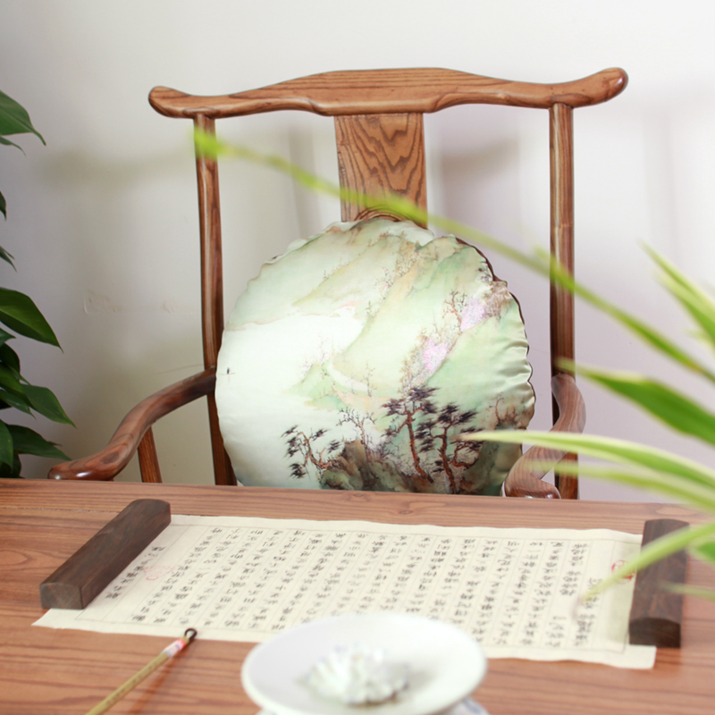 modern Chinese style circular Cushion Pillows Containing core Chinese style Rosewood furniture solid wood sofa Waist protection Pillow Pillowsin the Home Fabric , Pillow/Pillow category - from Buy2taobao.com to provide professional Taobao agent buy service
