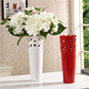 玉质装水欧式简约镂空陶瓷花瓶，花插摆件白红色(白红色)家居客厅台面装饰品