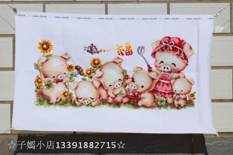 Pure handwork KS Cross stitch 615108 Warm home full of pigs A pig Bedroom cartoon finished productin the Home Fabric , Stitch & Tools Accessories , Cross-stitch finished category - from Buy2taobao.com to provide professional Taobao agent buy service