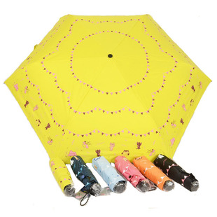 台湾彩虹屋遮阳伞手动晴雨两用黑胶防紫外线防晒太阳伞三折叠防风