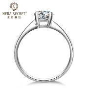 HERA人造钻石戒指女50分1克拉 简约四爪男求婚饰品银镀金对戒R055