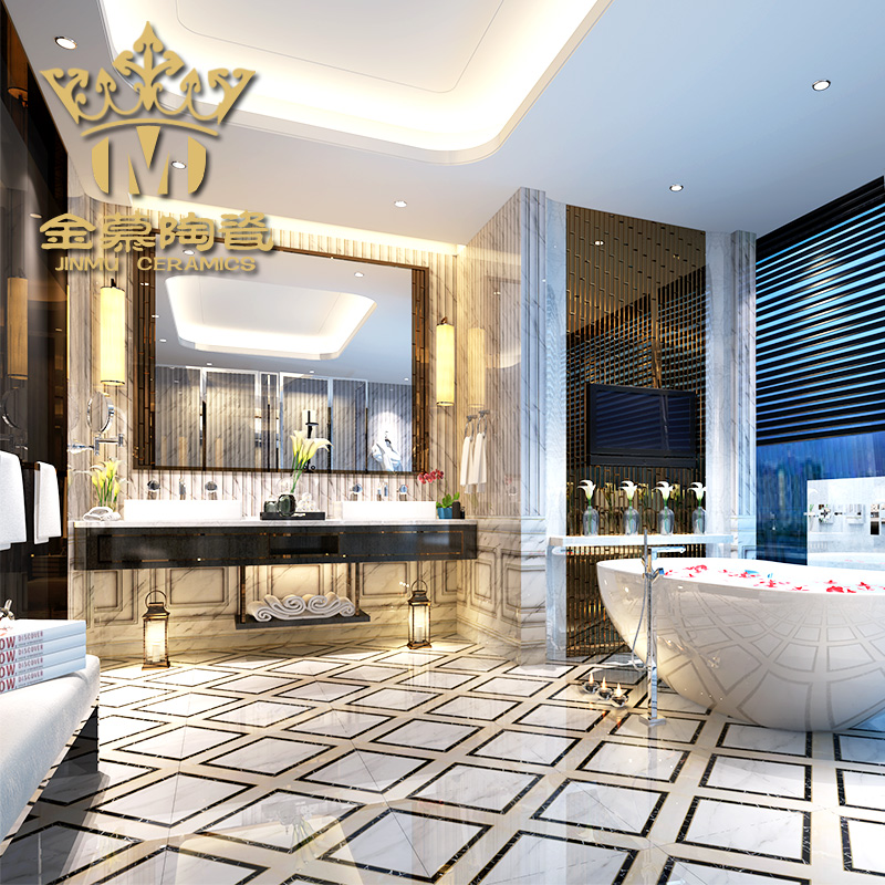 Shower Room black and white Gold-plated Polished crystal tile Fight tile Throw BRIC hygiene Restroom Ground tile 60X60CM toiletin the Decoration main material , Ceramic tile , Polished crystal tile category - from Buy2taobao.com to provide professional Taobao agent buy service
