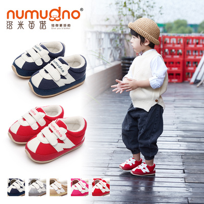 洛米笛诺婴儿学步鞋0-1-2岁软底防滑宝宝鞋子春秋棉布单鞋男女童