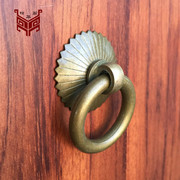 铜拉环中式仿古纯铜家具柜门圆环，简约铜环抽屉中药柜橱柜拉手把手