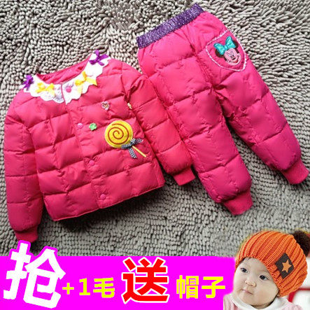 反季清仓两件套儿童羽绒服套装可开档女童装宝宝套装婴儿羽绒服冬