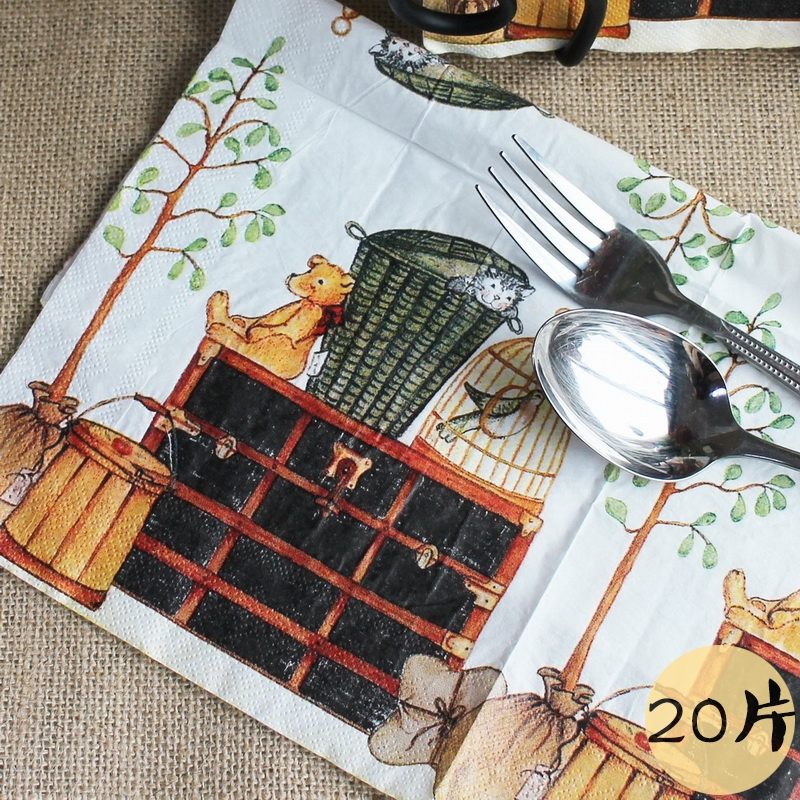 NL006 Countryside style originality personality Cartoon printing colour tissue napkin DIY table napkin 33 Pandasin the Care cleaners/Sanitary napkins/Paper/Aromatherapy , Paper/Wipes , Paper handkerchiefs category - from Buy2taobao.com to provide professional Taobao agent buy service