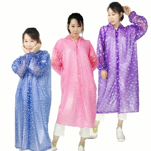 雨衣女成人韩国时尚透明男士小清新外套徒步户外防水长款加厚雨披