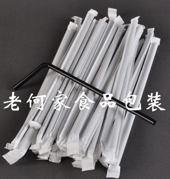 white/black 21cm Single Independent packing Wrap Elbow straw disposable universal Drinks straw 200 onlyin the Tableware , Cup/Cups/Kettle , Straw category - from Buy2taobao.com to provide professional Taobao agent buy service