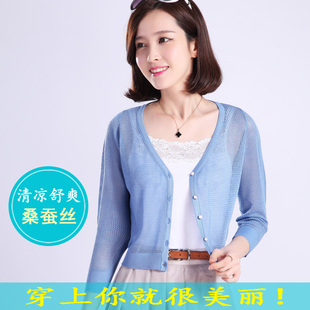 度假小姐防晒衣针织衫女小开衫夏防晒衫薄外搭镂空夏季外套空调衫