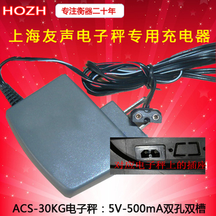 上海友声ACS-30kg电子台秤充电器XK3100称重显示器吊秤天平5v双槽