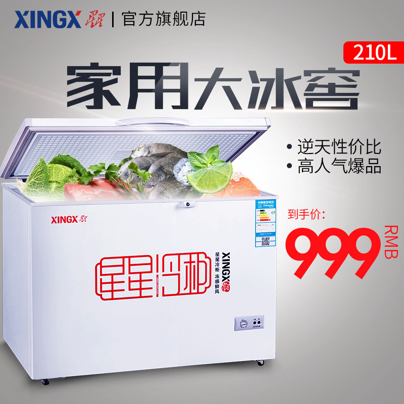 XINGX/星星 BD/BC-210E 小冰柜冷柜 家用商用 卧式单温冷冻冷藏