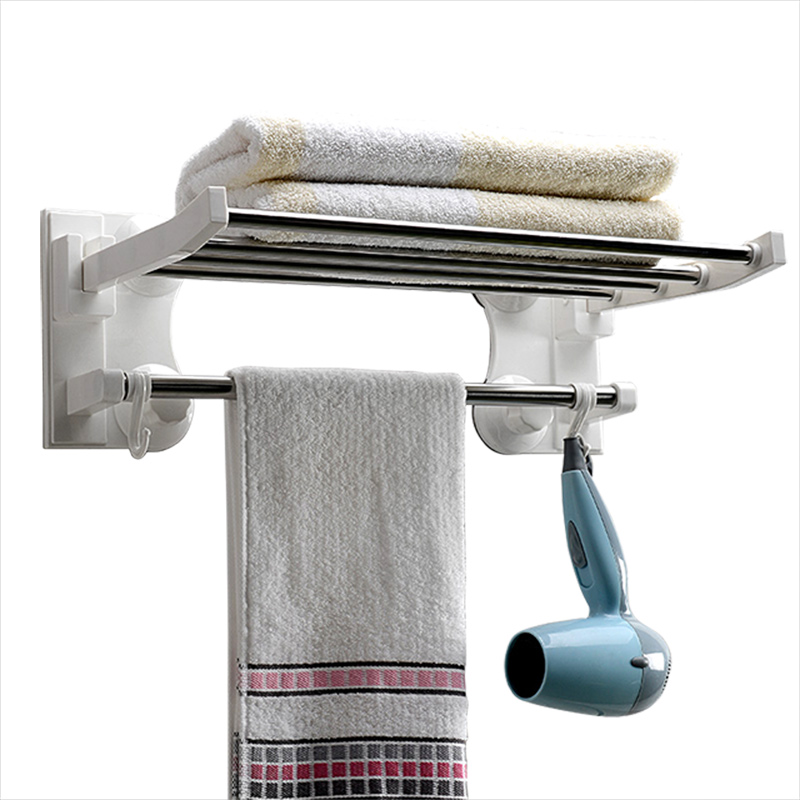 浴室不锈钢单杆晾毛巾架卫生间免打孔浴巾架毛