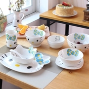 hellokitty日式创意可爱儿童，餐具套装卡通陶瓷，饭碗汤碗水杯送礼