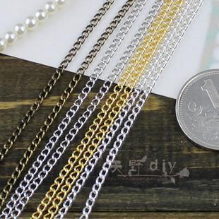 永顺diy古装饰品材料 发簪步摇头饰配件金属流苏★2-3mm宽细链条