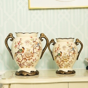 花狐狸欧式复古陶瓷，大号花瓶花艺美式乡村，插花器客厅家居装饰