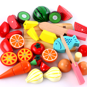 磁性切水果玩具儿童蔬菜切切乐宝宝男孩女孩过家家木制切菜套装