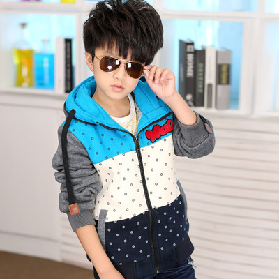 标题优化:童装秋款韩版男童套头卫衣儿童条纹拼色长袖外套卫衣