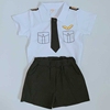 夏季儿童装套装衣服Q8女孩短袖T恤+短裤领带男童宝宝飞机服两件套