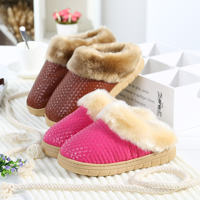 冬季家居情侣棉拖鞋居家防滑厚底保暖拖鞋男女月子拖毛毛拖鞋特价