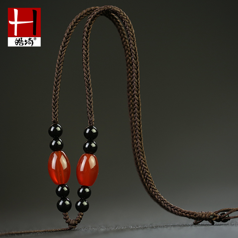 Red agate Beads manual weave Rope necklace crystal Pendant Jade Pendant rope men and women Lanyard Pendant ropein the Accessories/Fashion Jewelry, DIY Fitting , Rope category - from Buy2taobao.com to provide professional Taobao agent buy service