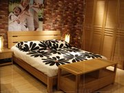 水曲柳实木双人床1.8米 1.5米高箱床 现代中式婚床可定制储物床
