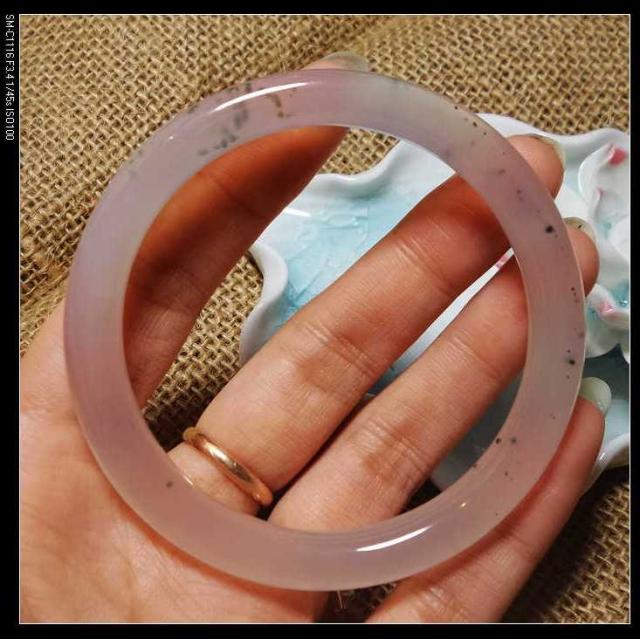 巴西产天然原色玛瑙手镯 冰透泛荧光含水草 女款圆条镯 内直径58|ruв категории Украшения,ювелирные изделия, браслет - от Buy2taobao.com для оказания профессиональной услуги покупки агента Taobao
