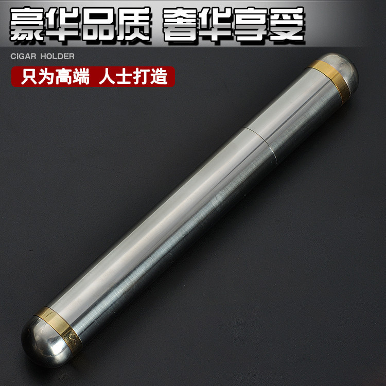 雪茄保湿管雪茄时尚储存工具配件烟管不锈钢豪华便携雪茄管|msdalam kategori ZIPPO/Swiss Army Knife/cermin mata, penulis, Cigar Cutter/pisau - dari Buy2taobao.com untuk memberikan perkhidmatan ejen Taobao profesional membeli