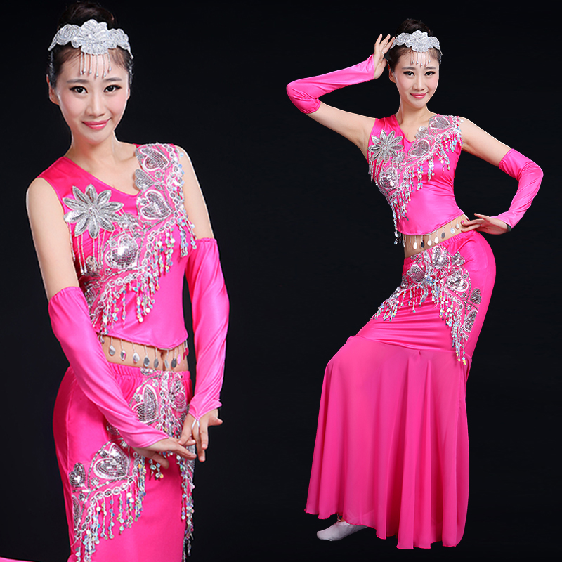 Dai dance clothing adult 2019 new pattern Yunnan Ethnic style Self cultivation Peacock costume Fishtail skirtin the Women's clothing/Boutique , Costume/National costume/Stage costumes , National costume/Costumes category - from Buy2taobao.com to provide professional Taobao agent buy service
