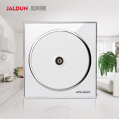 加利顿水晶镜面 一位有线电视插座墙壁开关插座 象牙白水晶面板