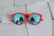 STB  夏威夷复古细框细腿彩色反光镜面太阳眼镜墨镜男女适用