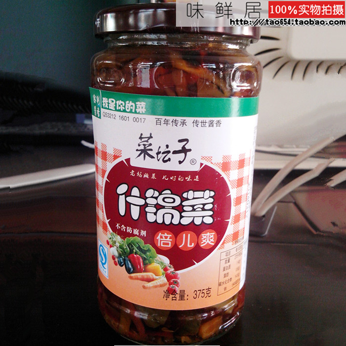 [菜坛子什锦菜375g倍儿爽]早餐下饭酱菜咸菜泡菜瓶装开胃榨菜腌菜