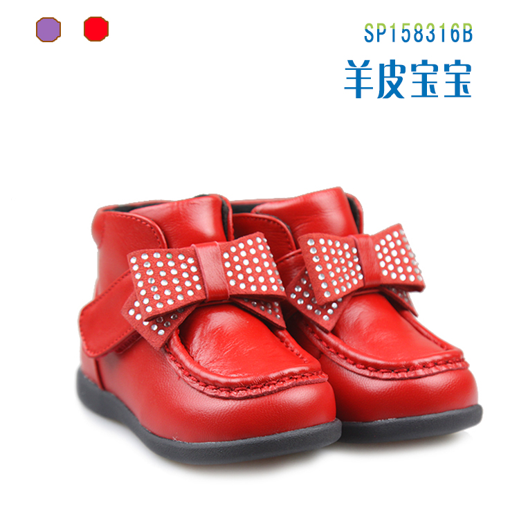 【清仓88】斯乃纳冬款 SP158316B 女幼童羊皮夹棉皮鞋宝宝短靴|msdalam kategori kasut kanak-kanak/Kasut bayi/kasut ibu bapa dan anak, kasut kulit - dari Buy2taobao.com untuk memberikan perkhidmatan ejen Taobao profesional membeli