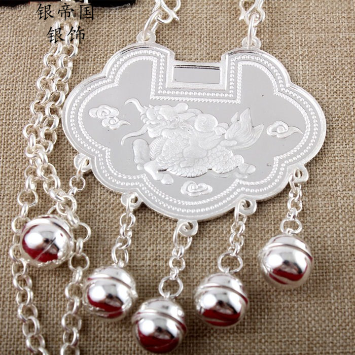 990 Silver Lock baby Longevity lock solid Silver locks Child Pendant Longevity Wealth baby giftin the Accessories/Fashion Jewelry, Pendant/Pendant category - from Buy2taobao.com to provide professional Taobao agent buy service