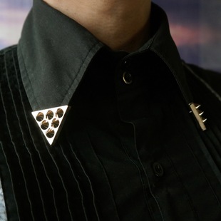 星曌韩版复古时尚先生男士衬衣，领针哥特朋克柳丁男式衬衫领角夹