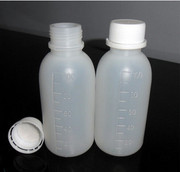 100毫升pe液体分装瓶100ml塑料瓶，防盗盖带刻度，医用药水空瓶子