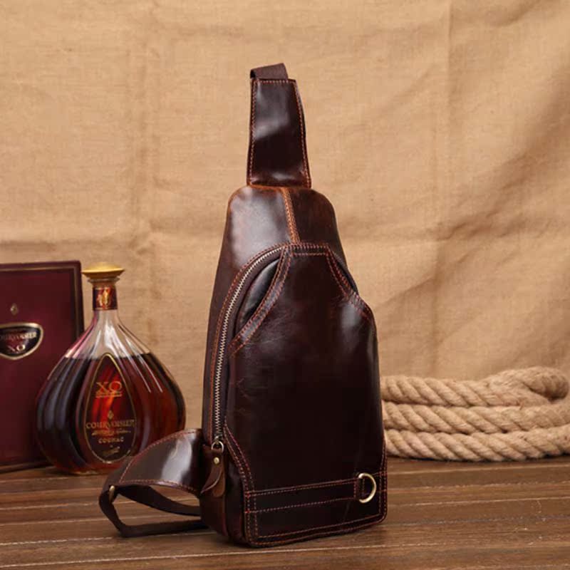 Chest pack Leather Messenger Bag man The first layer Leather chest pack Men's bag Hatchback Cross package Waist pack Genuine tidein the Leather/Lady bags/Men's bag, Men's bags category - from Buy2taobao.com to provide professional Taobao agent buy service