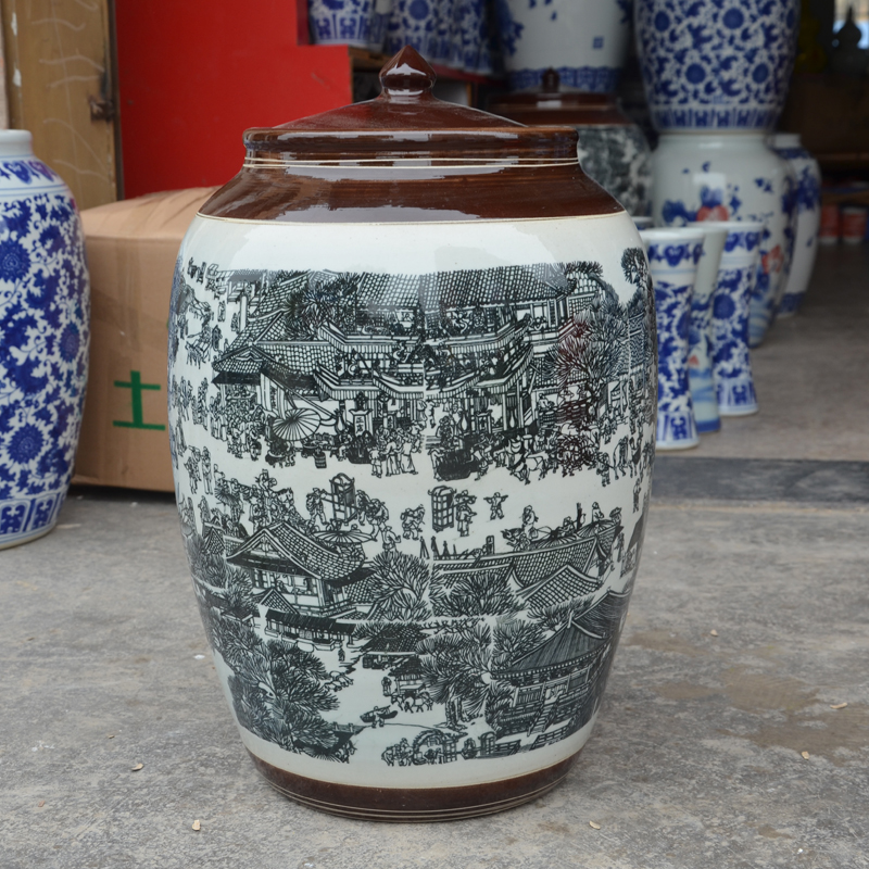 特价包邮景德镇陶瓷泡菜坛泡酒坛子白酒杨梅酒50斤米缸密封储物|ruв категории кухня/посуда, кухонный Гаджет/кухня хранения, тарного хранения/кухня хранения посуды, герметичный бак - от Buy2taobao.com для оказания профессиональной услуги покупки агента Taobao