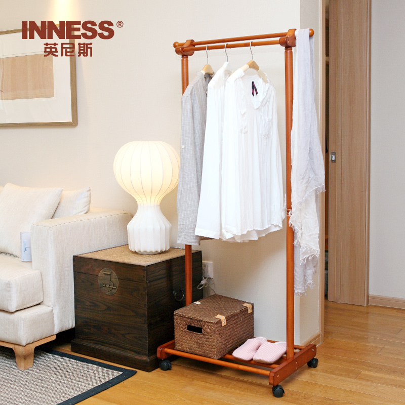 Innis Imported Double pole solid wood Coat rack to ground bedroom a living room Clothes hanger fashion originality move coat hangerin the Residential furniture , Shelf , Coat Rack category - from Buy2taobao.com to provide professional Taobao agent buy service