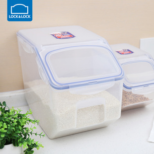 乐扣乐扣塑料米桶保鲜盒家用透明食品收纳盒大号容量12lhpl510