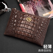 汉兰特奢侈品牌鳄鱼皮，信封包男真皮，皮包高档男士手包包包手拿钱包