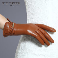 图特真皮手套 羊皮手套女冬季真皮触屏手套女