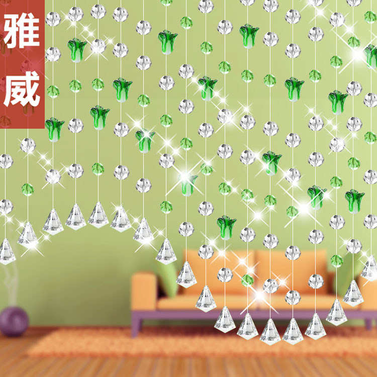 白菜珠帘水晶隔断帘成品客厅卧室玄关装饰风水门帘半挂帘吊帘新款在类目 居家布艺, 窗帘门帘及配件, 珠帘/挂帘中 - 来自Buy2taobao.com提供专业的淘宝代购服务