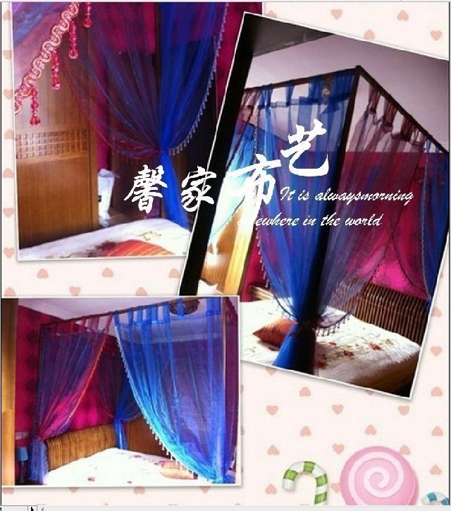 Double color romantic Red wine Canadian treasure blue Poster Bed mantle Yarn Mosquito net type Fastener sling typein the Bedclothes , Bed mantle category - from Buy2taobao.com to provide professional Taobao agent buy service