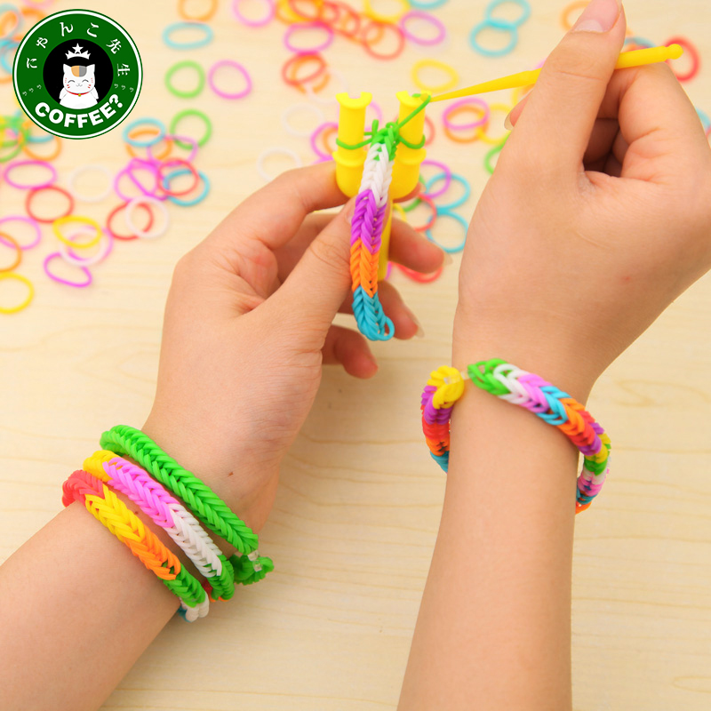 彩虹编织机套装 儿童手工DIY玩具 韩国橡皮筋女孩手链绳 彩虹织机